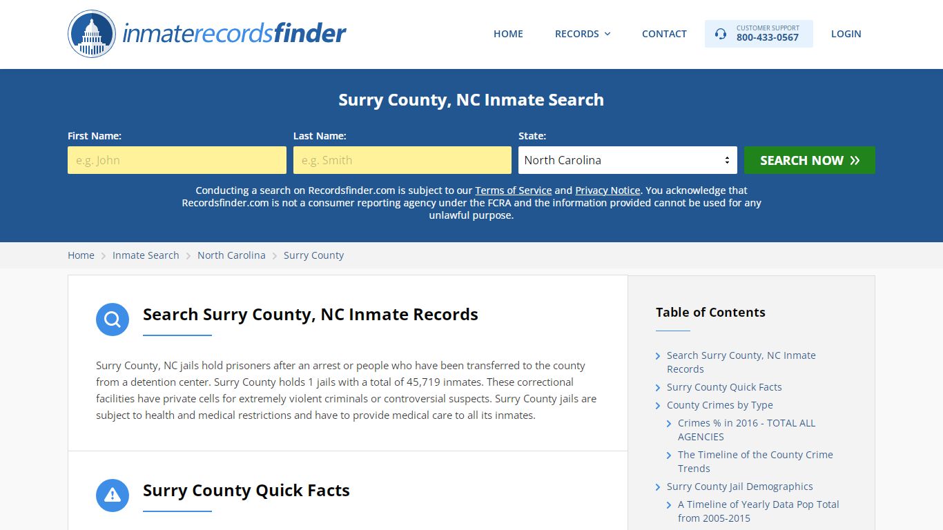 Surry County, NC Inmate Lookup & Jail Records Online
