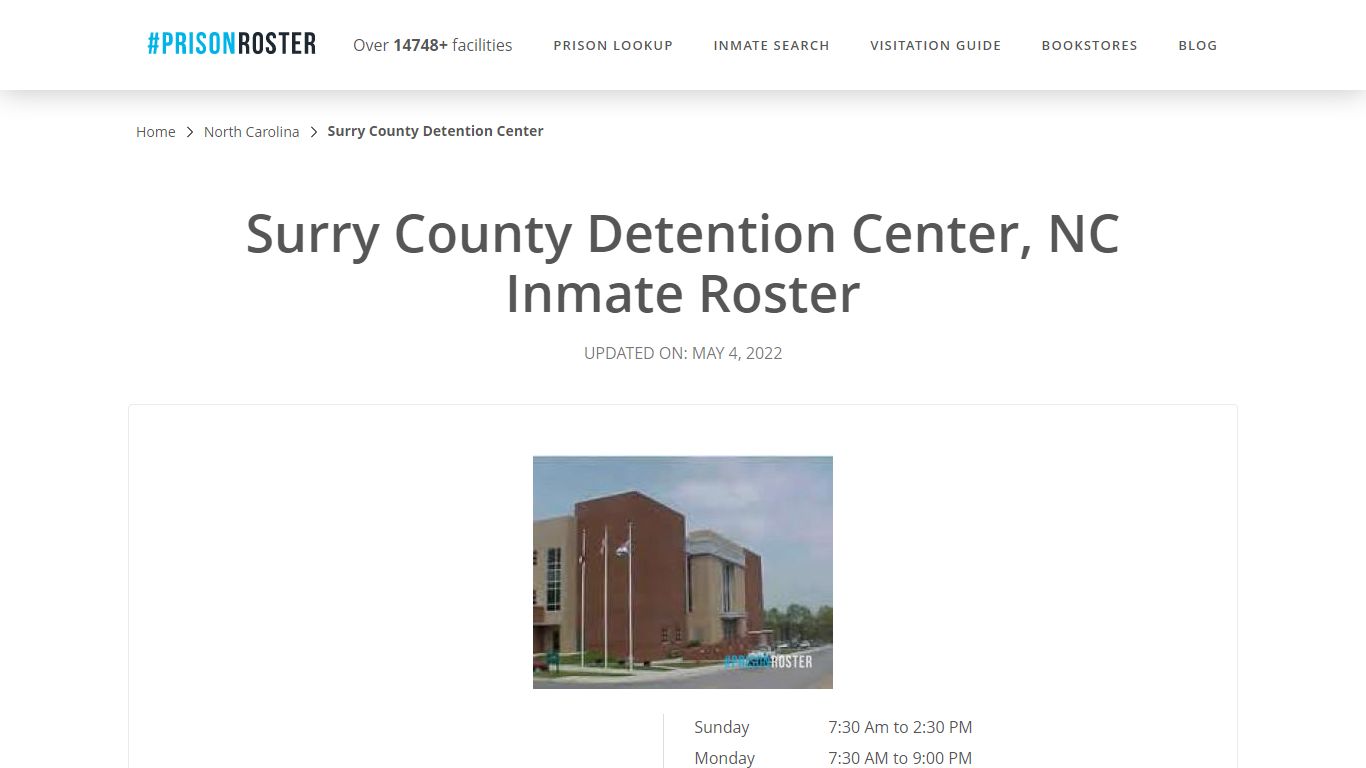 Surry County Detention Center, NC Inmate Roster